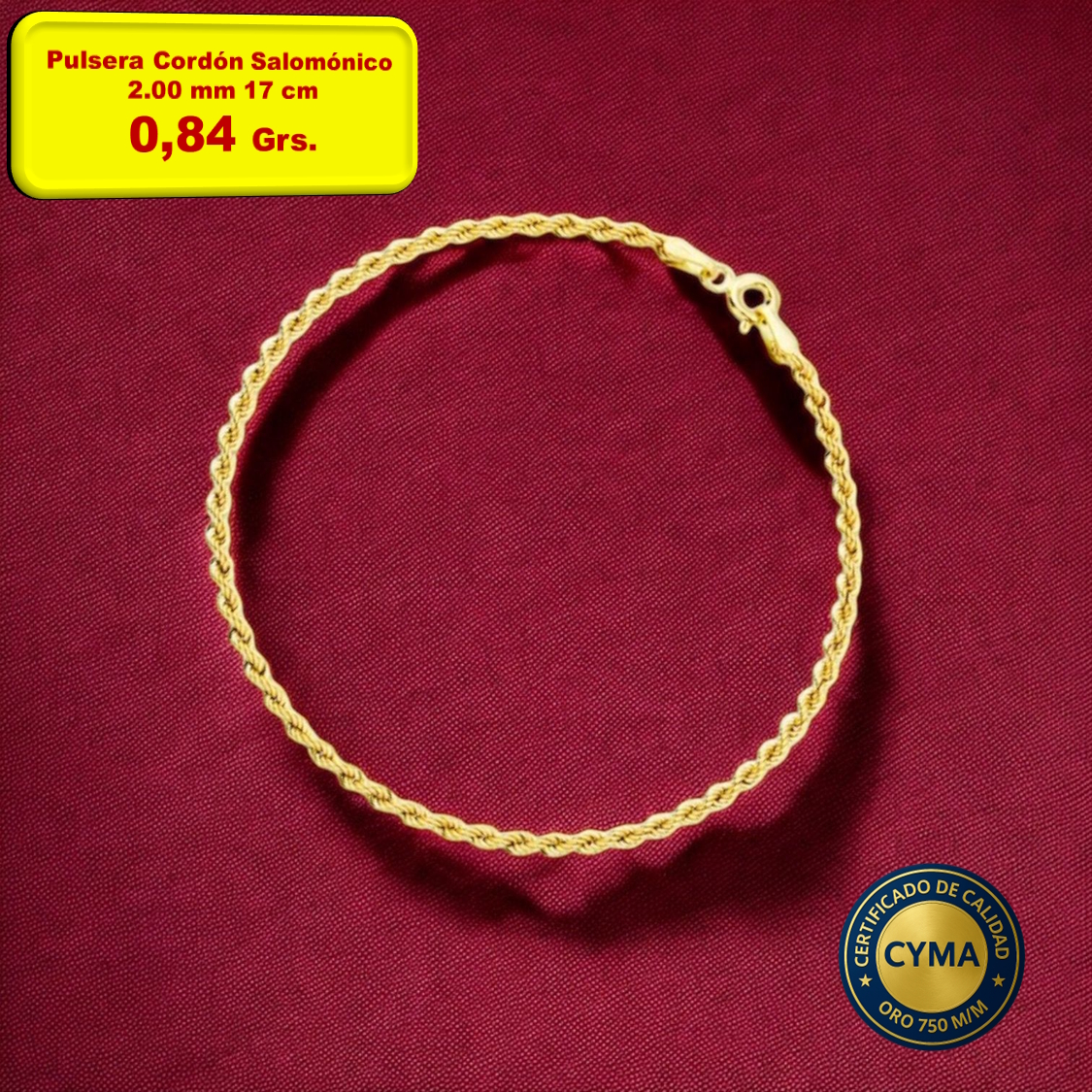 PULSERA CORDÓN SALOMÓNICO