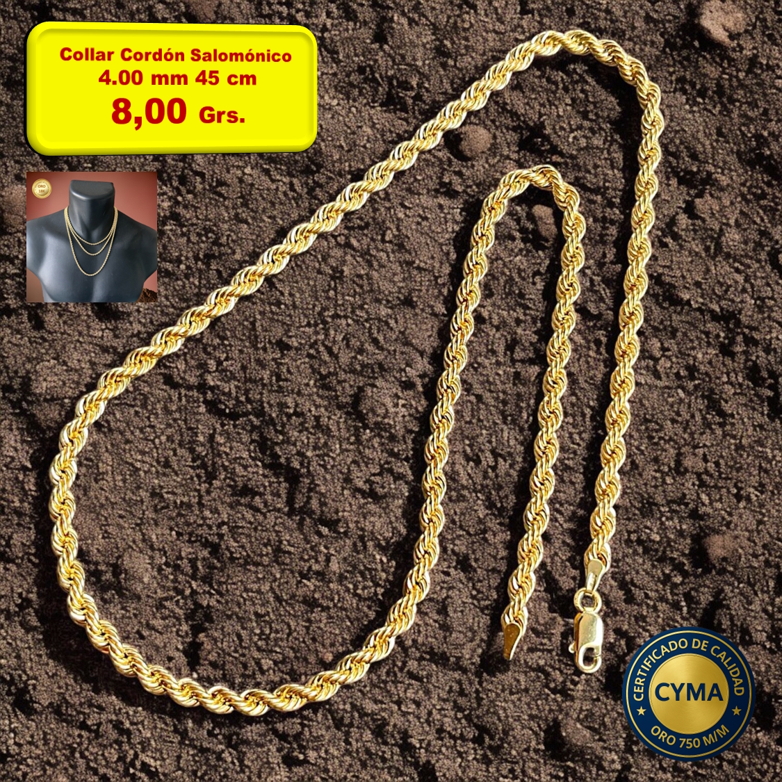 COLLAR CORDÓN SALOMÓNICO