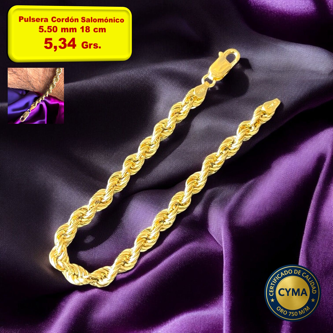 PULSERA CORDÓN SALOMÓNICO