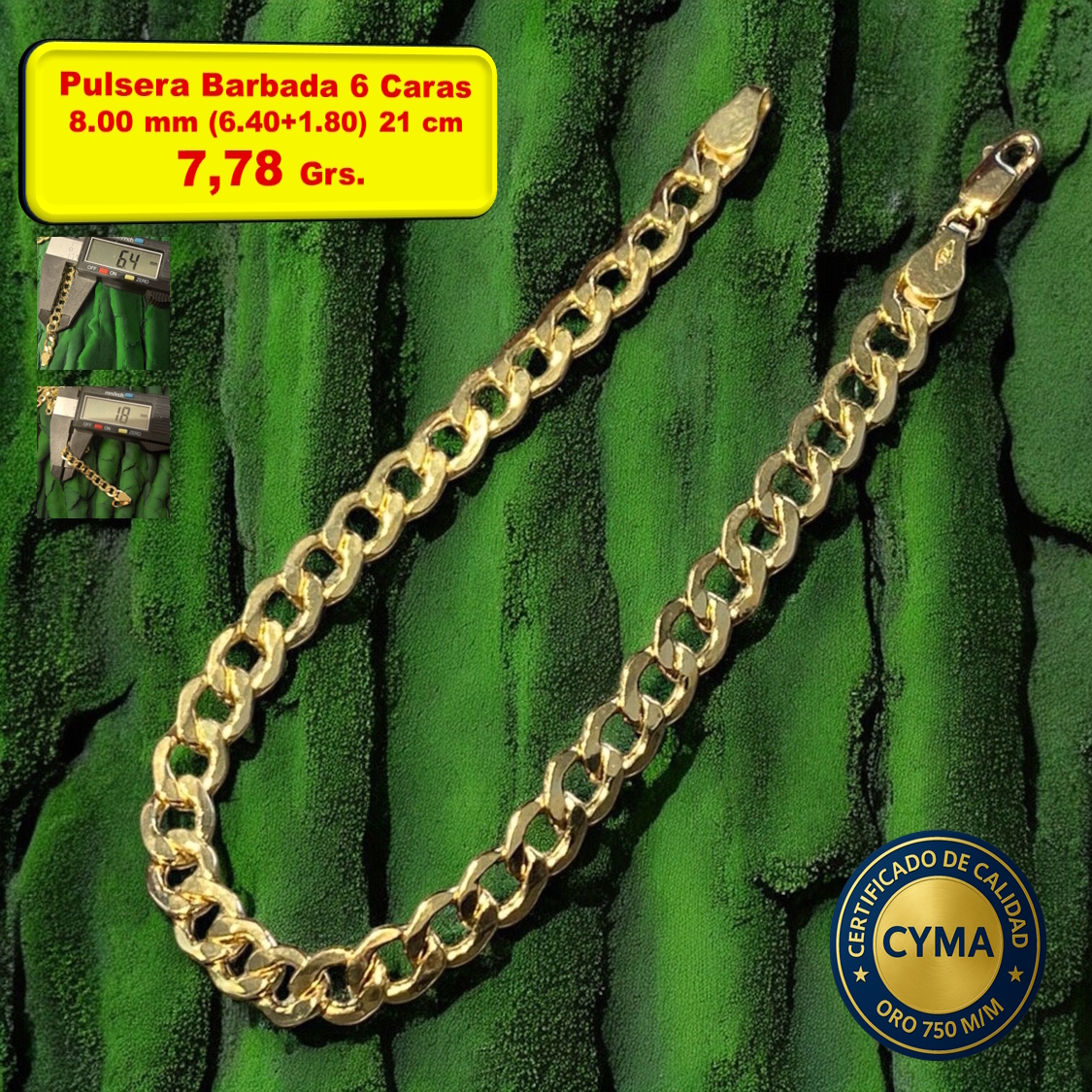 PULSERA BARBADA 6 CARAS