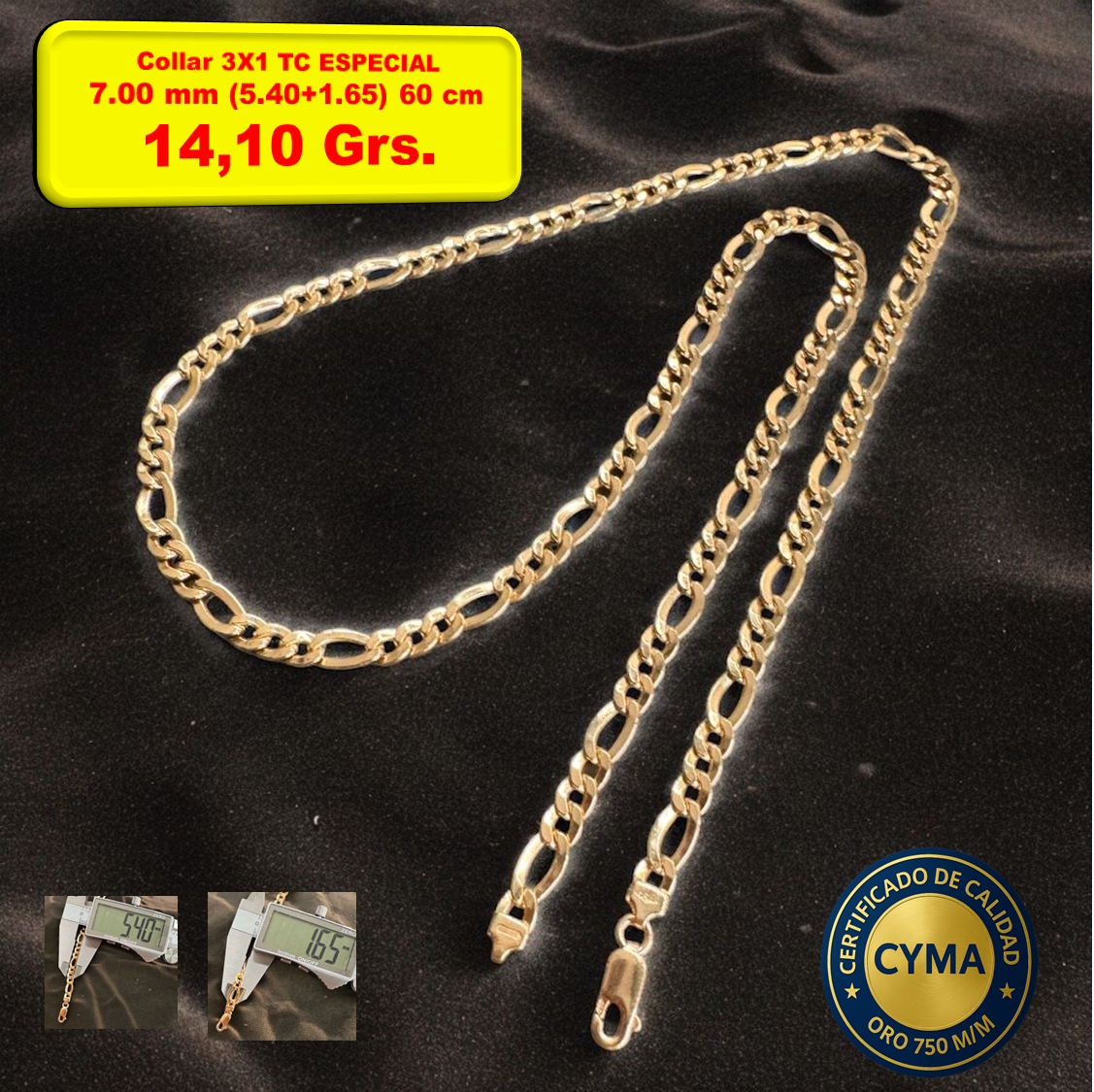 COLLAR 3X1 TC ESPECIAL ORO