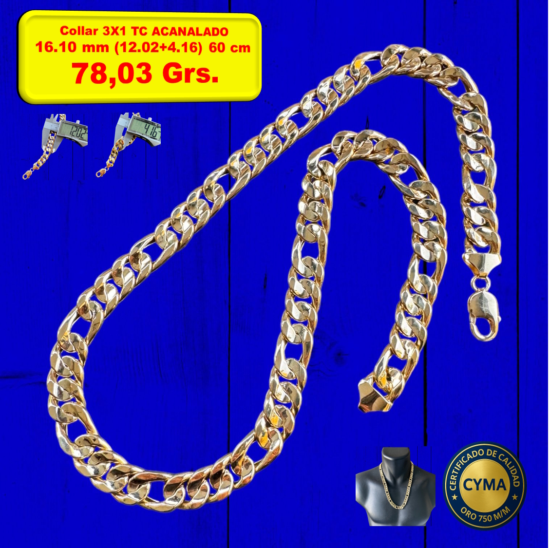 COLLAR 3X1 TC ACANALADO