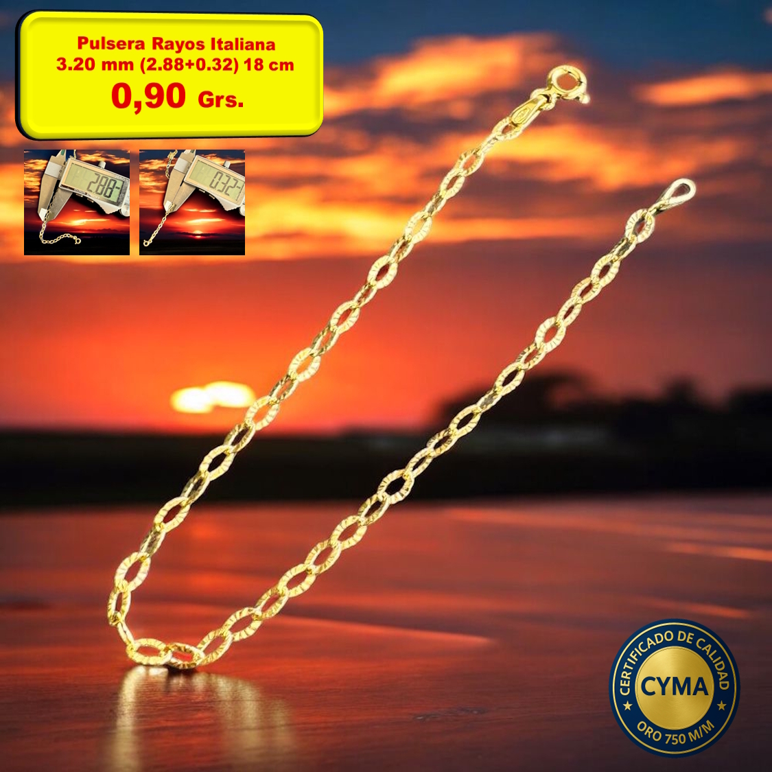 PULSERA RAYOS OVALES