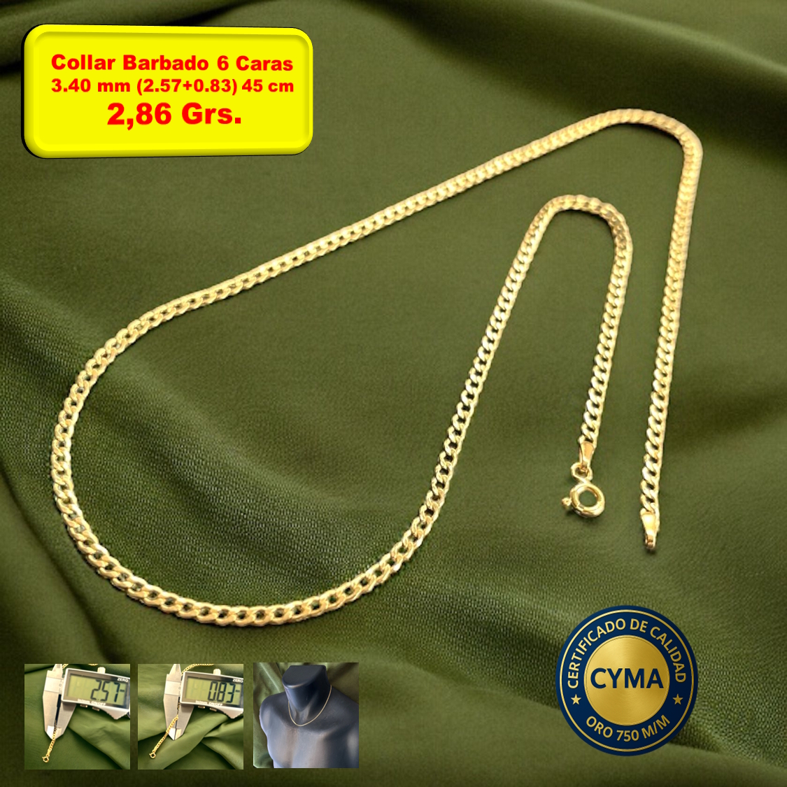 COLLAR BARBADO 6 CARAS