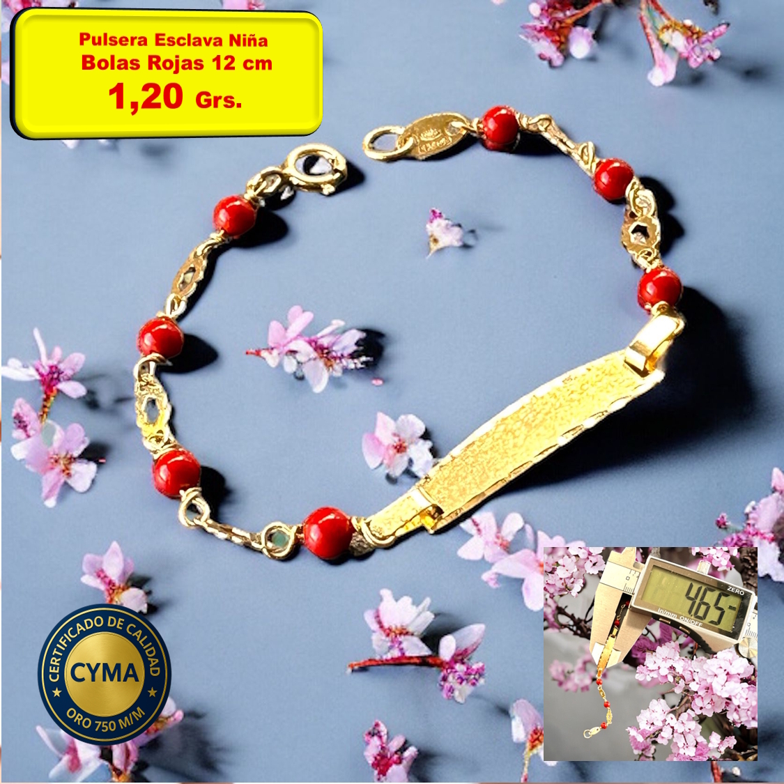 PULSERA ESCLAVA NIÑA AZUL O ROJA