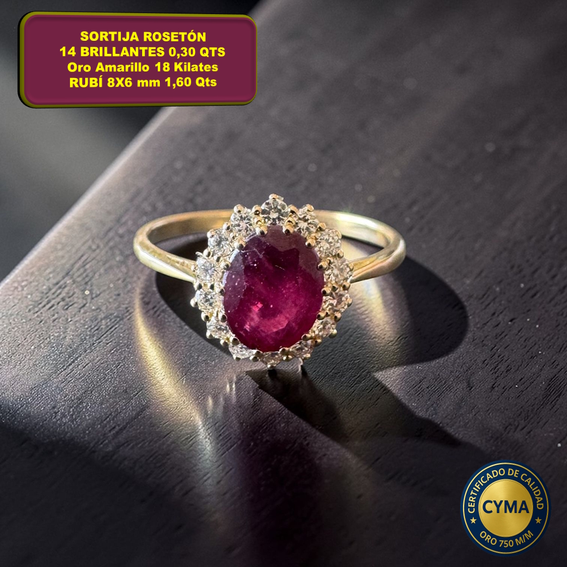 SORTIJA RUBÍ BRILLANTES